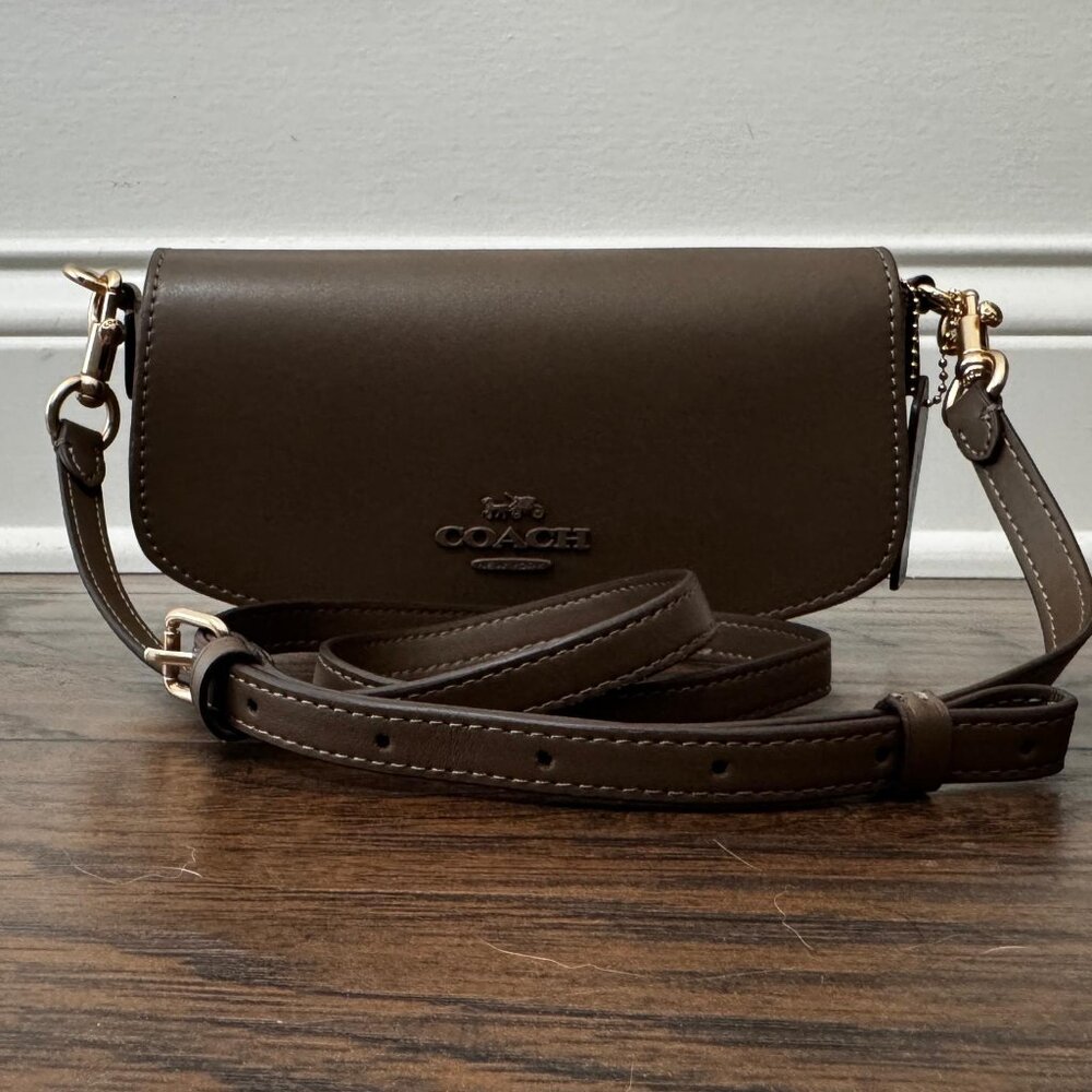 Coach Andrea Small Shoulder Bag smooth leather/Gold/Dark Stone